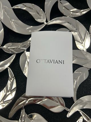 Centrotavola Ottaviani Foglie Argento