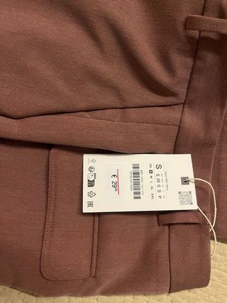 Pantalón recto tiro alto rosa