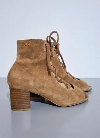 Sandali Liu Jo scamosciati marroni con lacci