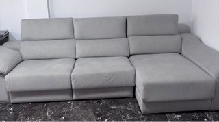 Sofá chaise longue gris grande