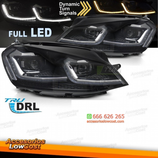 FAROS DELANTEROS LED COMPLETOS PLATA SEQ DRL para