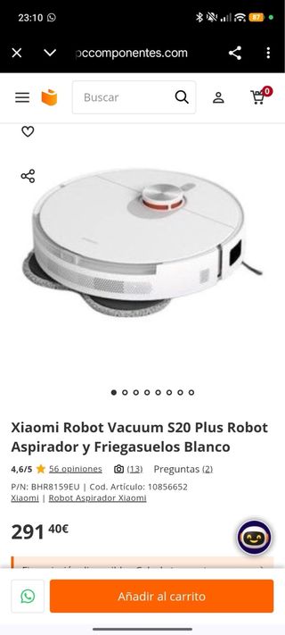 Robot Aspirador Xiaomi S20 Plus Blanco