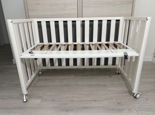 Cuna colecho blanca con ruedas