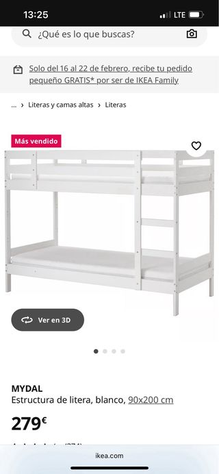Literas Ikea con 2 colchones