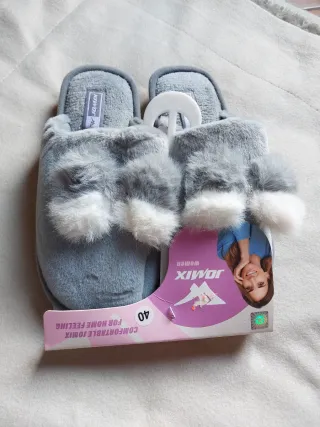 Pantofole Jomix Donna Tg 40 Grigio Bianco