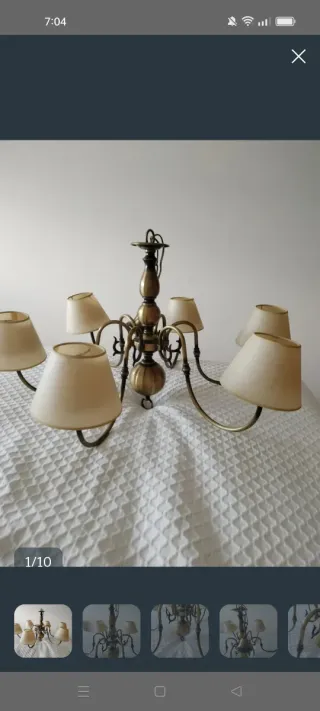 6 tulipas para lámpara de techo beige