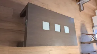 Mesa Centro Elevable Madera con detalles Cristal