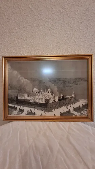 Cuadro Monasterio de El Escorial en Llamas