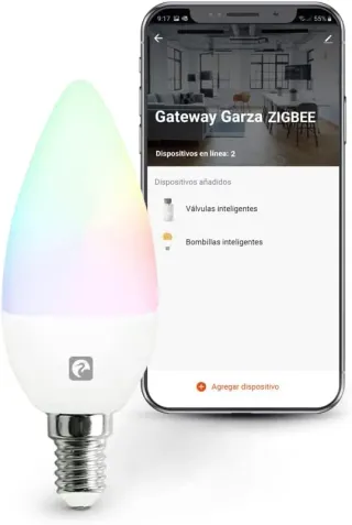 Garza Smart - Bombilla LED Zigbee Vela C37, 5W (equivale a 40W de incandescencia)