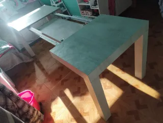 Mesa comedor extensible piedra/madera