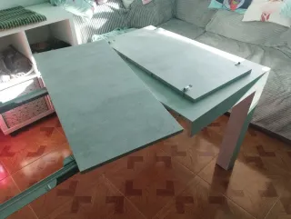 Mesa comedor extensible piedra/madera