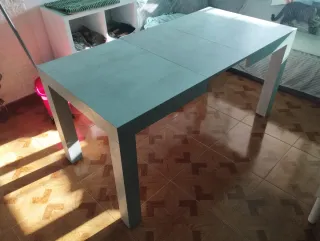 Mesa comedor extensible piedra/madera