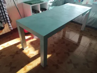 Mesa comedor extensible piedra/madera