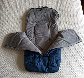 Saco silla bebé azul y gris