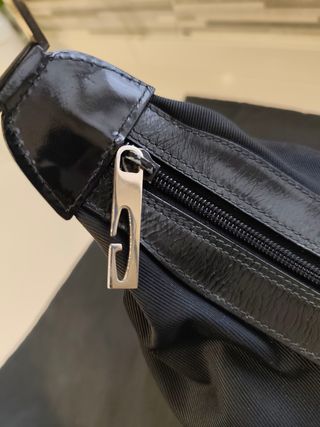 Borsa Gucci Pelle e Tessuto Nero Vintage