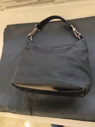 Borsa Gucci Pelle e Tessuto Nero Vintage