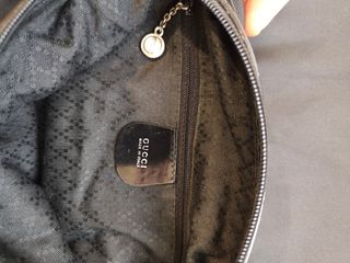 Borsa Gucci Pelle e Tessuto Nero Vintage