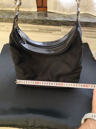 Borsa Gucci Pelle e Tessuto Nero Vintage
