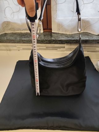 Borsa Gucci Pelle e Tessuto Nero Vintage