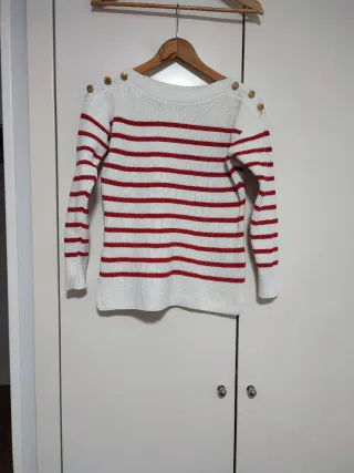 Jersey rayas rojas y blancas mujer