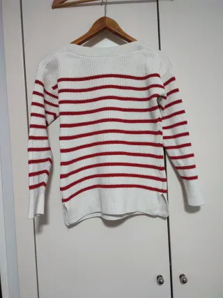 Jersey rayas rojas y blancas mujer