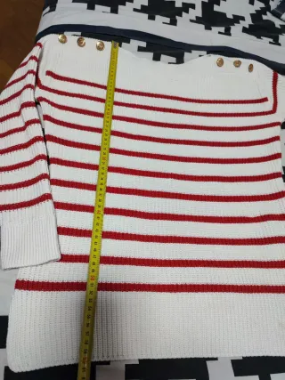 Jersey rayas rojas y blancas mujer