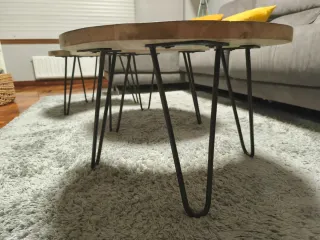 Mesitas redondas de madera (3 unidades)