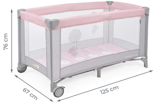 Cuna de viaje BabyWorld rosa