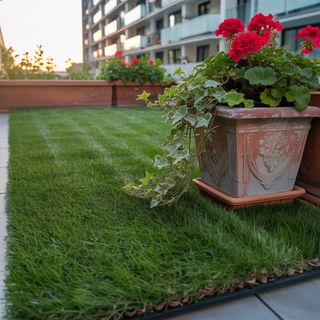 Césped artificial reutilizado