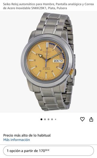 Reloj Seiko 5 SNKK29K1 Esfera Amarilla