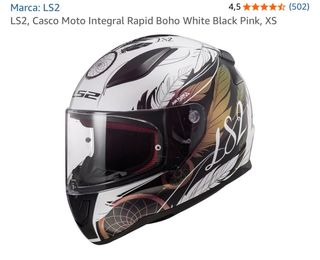 Casco Moto LS2 Integral Boho White Pink XS