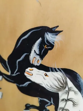 2 Quadri Antichi Dipinti a Mano di Cavalli