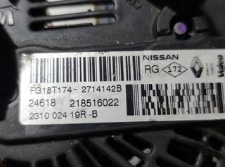 Alternador 231002419rb nissan qashqai j11e 162614