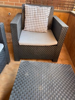 Muebles de exterior ratán negro