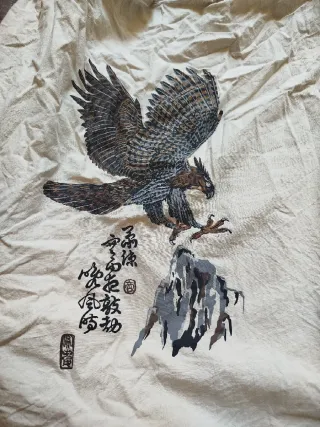 Kimono japonés con estampado de águila nuevo
