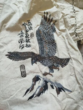 Kimono japonés con estampado de águila nuevo