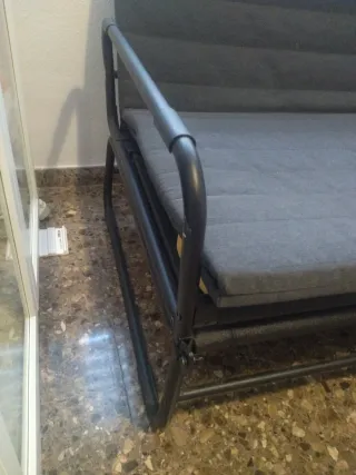 Sofá Cama Ikea Negro/Gris