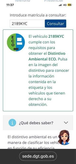 Audi A4 35 TFS hibrido pegatina ECO 2019