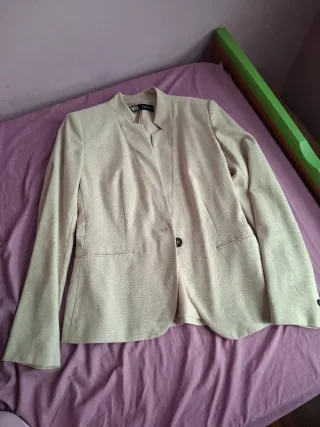 Blazer Zara Beige Mujer