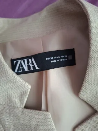Blazer Zara Beige Mujer