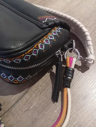 Bolso bandolera Desigual negro multicolor