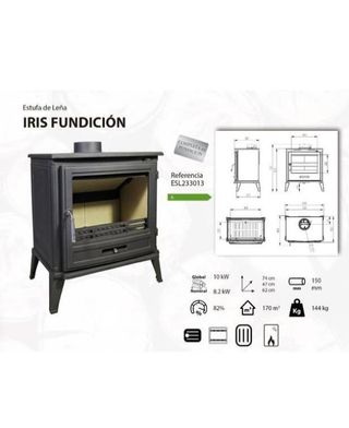 Estufa de Leña Iris Fundicion Nueva MAD2017