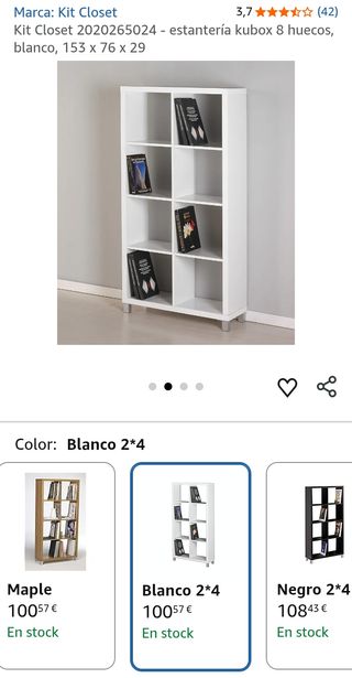 Estantería Kubox 8 huecos blanca 153×76×29 cm