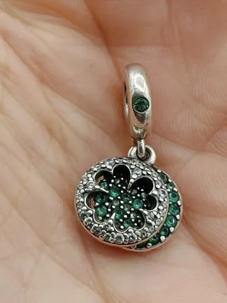Pandora Charm Argento 925 Quadrifoglio Verde