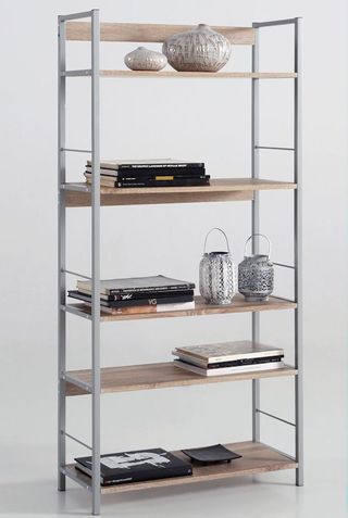 Estantería Kala 74 metal y madera haya 150×74x30 cm