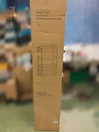 Estantería Kala 74 metal y madera haya 150×74x30 cm