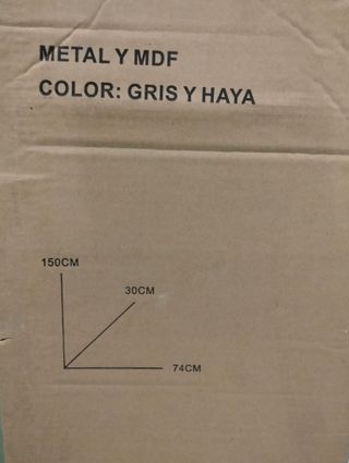 Estantería Kala 74 metal y madera haya 150×74x30 cm