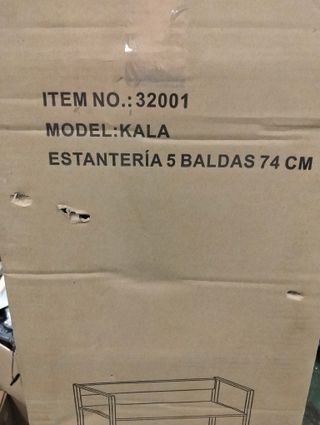 Estantería Kala 74 metal y madera haya 150×74x30 cm