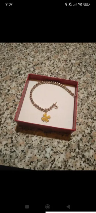 Bracciale in argento con ciondolo quadrifoglio