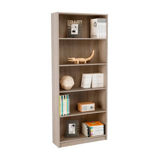 Estantería alta roble cortez 5 baldas 180×75×25 cm